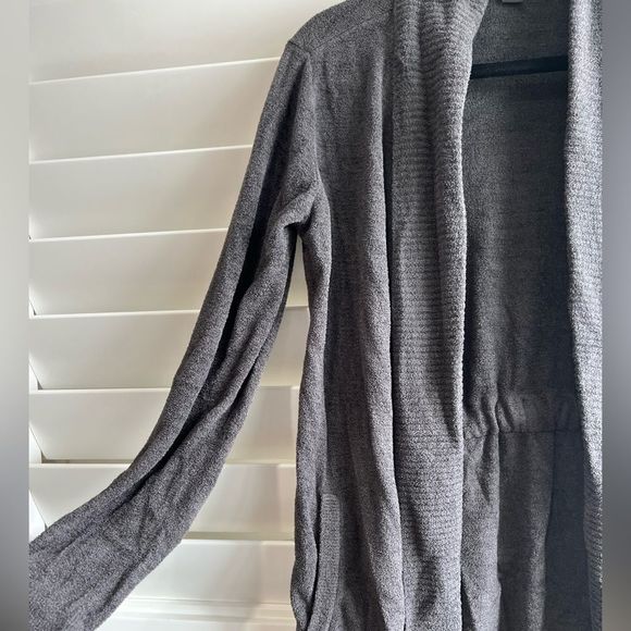 BAREFOOT DREAMS CozyChic Drape Rib Cardigan Ultra Lite Carbon Gray - Picture 14 of 16